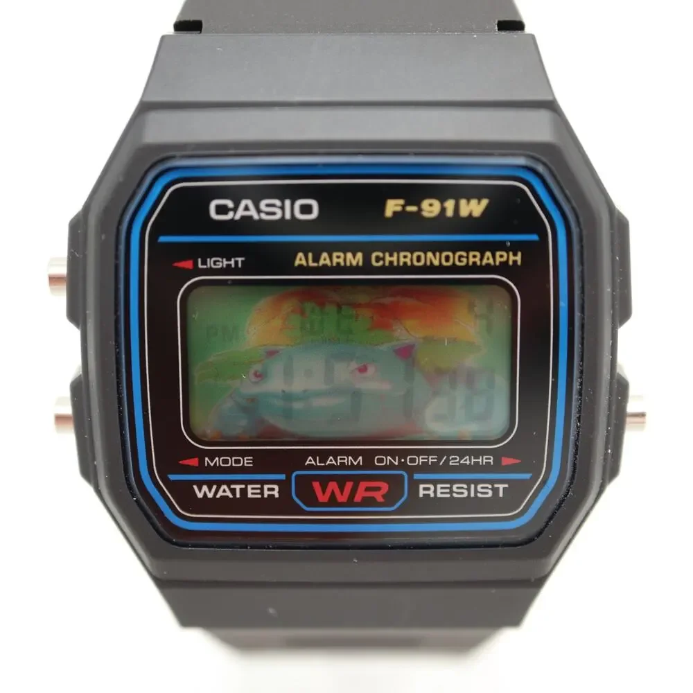 Casio F-91W Custom Venusaur Mod UPGRADED GREEN BACKLIGHT Digital Watch Grass